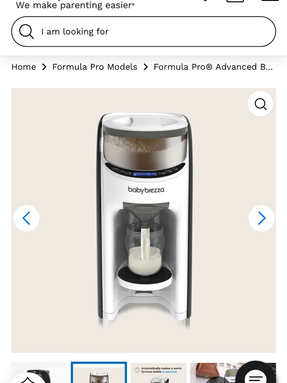 Baby Brezza Formula Pro Advanced Bottle Maker in White
